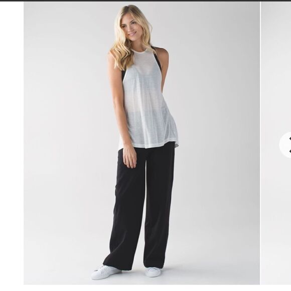 Lululemon Sit In Stillness Pant
Black wide leg drawstring bottom ankles size 10 - Picture 2 of 16